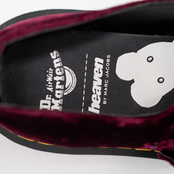 size 39EU 8 US Marc Jacobs Dr Martens Heaven Cherry Red Velvet Addina Mary Jane - Picture 9 of 11